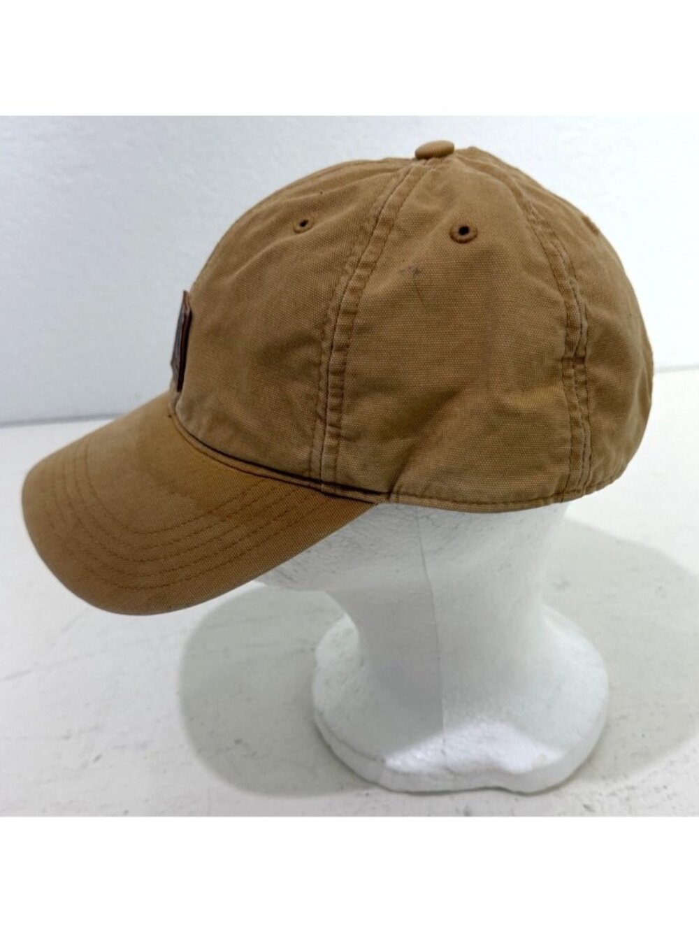 Carhartt Brown Canvas Logo Patch Adjustable Baseball Cap Hat Mens - Picture 3 of 6